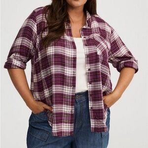 Torrid Lizzie Button-Up Plaid Shirt